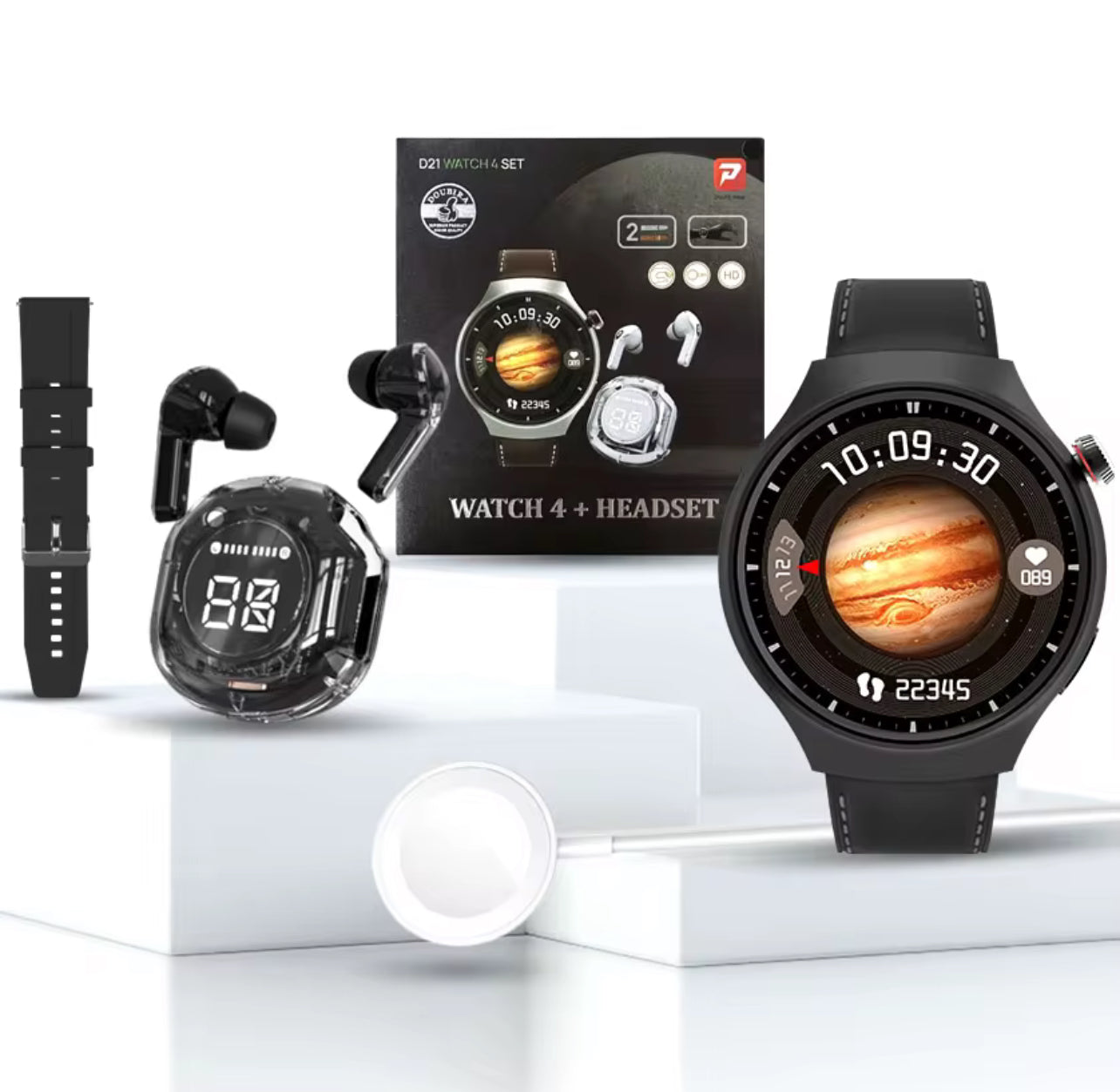 D21 Smart Watch + Écouteurs Bluetooth