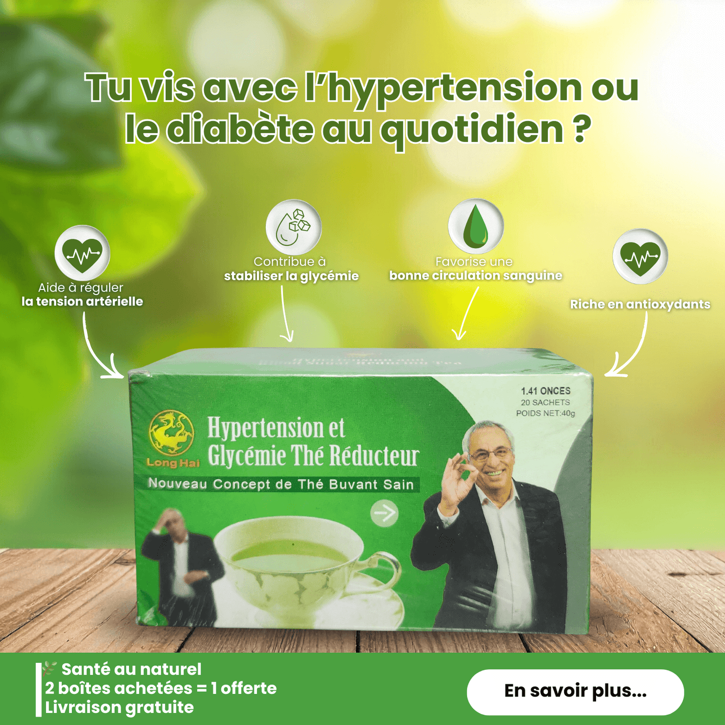 Thé naturel pour stabiliser la tension et la glycémie